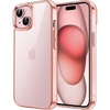 image:imageJETech Case for iPhone 15 AntiYellowing Clear  Shockproof Protection Scratch Resistant Hard PC Back Durable Transparent TPU BumperRose Gold