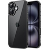image:imageJETech Case for iPhone 16 AntiYellowing Clear  Shockproof Protection Scratch Resistant Hard PC Back Durable Transparent TPU BumperBlack