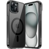 image:imageJETech Magnetic Case for iPhone 15 Clear  Compatible with MagSafe Shockproof Phone Bumper Cover Scratch Resistant Clear BackBlack