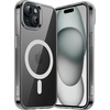 image:imageJETech Magnetic Case for iPhone 15 Clear  Compatible with MagSafe Shockproof Phone Bumper Cover Scratch Resistant Clear BackBlackWhite