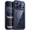 image:imageJETech Magnetic Case for iPhone 17 Pro Max Orange  Compatible with MagSafe Solid Color Matte TPU Frame Clear Back Shockproof BumperDark Blue