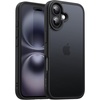 image:imageJETech Matte Case for iPhone 16 Black  MilitaryGrade Protection Frosted Matte Back AntiFingerprint Finish Shockproof DesignBlack