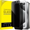 image:imageJETech Privacy Screen Protector for iPhone 16 2Pack  AntiSpy Privacy Protection Tempered Glass Easy Installation Tool AntiScratch DesigniPhone 15 Pro