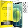 image:imageJETech Screen Protector for iPhone 17 Pro Max 22 Pack  with Camera Lens Protector HD Clear Tempered Glass AntiScratch Protection Easy Installation TooliPhone 12 mini