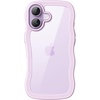 image:imageJETech Wavy Case for iPhone 17 Pro Max Orange  Cute Wavy Design Shockproof Protection Hard Clear PC Back Comfortable GripPurple