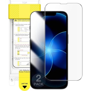 image:imageJETech AntiReflective 9H Screen Protector for iPhone 17 Pro Max 2Pack  AR Coating Full Coverage Black Edge Design Tempered Glass AntiFingerprint AutoAlign Installation CaseFriendlyiPhone 17e16e