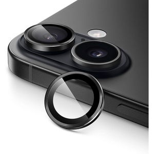 image:imageJETech Camera Lens Protector for iPhone 17 Black 1 Set  9H Tempered Glass Metal Individual Ring Cover Easy Installation Tray HD ClearBlack