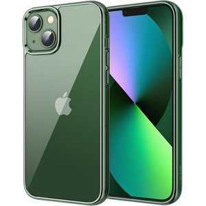 image:imageJETech Case for iPhone 13 AntiYellowing Clear  Shockproof Protection Scratch Resistant Hard PC Back Durable Transparent TPU BumperAlpine Green