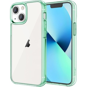 image:imageJETech Case for iPhone 13 AntiYellowing Clear  Shockproof Protection Scratch Resistant Hard PC Back Durable Transparent TPU BumperMidnight Green