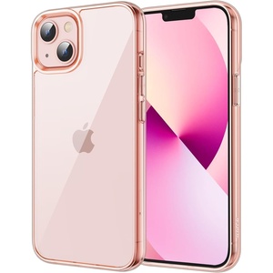 image:imageJETech Case for iPhone 13 AntiYellowing Clear  Shockproof Protection Scratch Resistant Hard PC Back Durable Transparent TPU BumperRose Gold