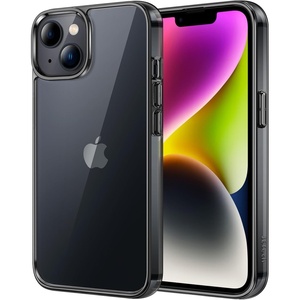 image:imageJETech Case for iPhone 14 AntiYellowing Clear  Shockproof Protection Scratch Resistant Hard PC Back Durable Transparent TPU BumperBlack