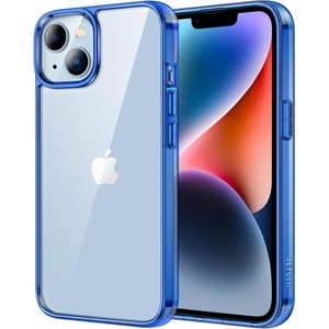 image:imageJETech Case for iPhone 14 AntiYellowing Clear  Shockproof Protection Scratch Resistant Hard PC Back Durable Transparent TPU BumperBlue