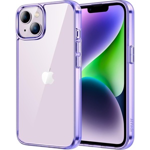 image:imageJETech Case for iPhone 14 AntiYellowing Clear  Shockproof Protection Scratch Resistant Hard PC Back Durable Transparent TPU BumperDeep Purple