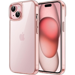 image:imageJETech Case for iPhone 15 AntiYellowing Clear  Shockproof Protection Scratch Resistant Hard PC Back Durable Transparent TPU BumperPink