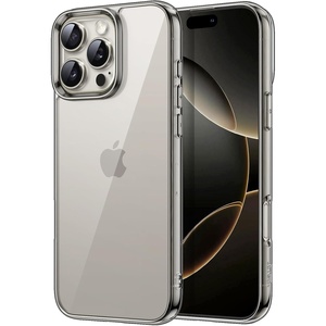 image:imageJETech Case for iPhone 16 AntiYellowing Clear  Shockproof Protection Scratch Resistant Hard PC Back Durable Transparent TPU BumperNatural Titanium