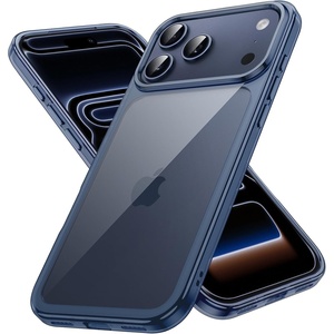 image:imageJETech Case for iPhone 17 AntiYellowing Clear  Shockproof Protection Scratch Resistant Hard PC Back Durable Transparent TPU BumperDeep Blue