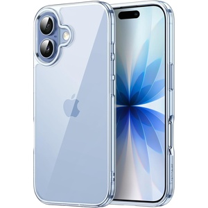 image:imageJETech Case for iPhone 17 AntiYellowing Clear  Shockproof Protection Scratch Resistant Hard PC Back Durable Transparent TPU BumperMist Blue