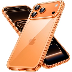 image:imageJETech Case for iPhone 17 AntiYellowing Clear  Shockproof Protection Scratch Resistant Hard PC Back Durable Transparent TPU BumperOrange