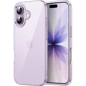 image:imageJETech Case for iPhone 17 AntiYellowing Clear  Shockproof Protection Scratch Resistant Hard PC Back Durable Transparent TPU BumperPurple