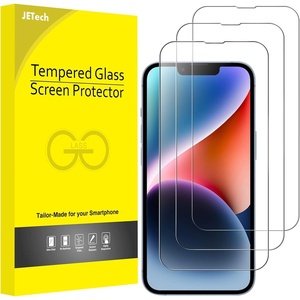 image:imageJETech FullCoverage Screen Protector for iPhone 17e16e13 Pro13 3Pack  Easy Installation Tool HD Clear Tempered Glass CaseFriendly EdgetoEdge ProtectioniPhone 17e16e14