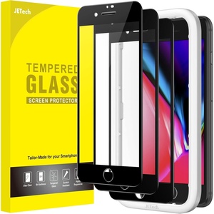 image:imageJETech FullCoverage Screen Protector for iPhone 17e16e14 3Pack  Black Edge Tempered Glass Easy Installation Tool HD Clear CaseFriendlyiPhone SE 32  iPhone 87