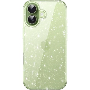 image:imageJETech Glitter Case for iPhone 17 Clear  Sparkly Glitter Design Shockproof Protection Clear Back Stylish LookSage