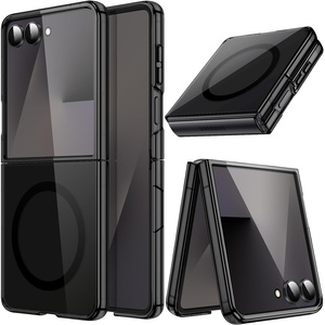 image:imageJETech Magnetic Case for Samsung Galaxy Z Flip 7 Clear  Compatible with MagSafe AntiYellowing Transparent Hard PC Protective Phone Cover Scratch ResistantBlack