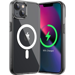 image:imageJETech Magnetic Case for iPhone 13 Clear  Compatible with MagSafe Shockproof Phone Bumper Cover Scratch Resistant Clear BackBlack