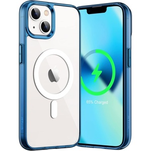 image:imageJETech Magnetic Case for iPhone 13 Clear  Compatible with MagSafe Shockproof Phone Bumper Cover Scratch Resistant Clear BackNavy
