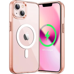 image:imageJETech Magnetic Case for iPhone 13 Clear  Compatible with MagSafe Shockproof Phone Bumper Cover Scratch Resistant Clear BackRose Gold