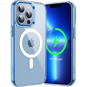 image:imageJETech Magnetic Case for iPhone 13 Clear  Compatible with MagSafe Shockproof Phone Bumper Cover Scratch Resistant Clear BackSierra Blue