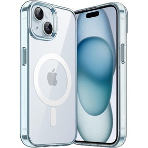 image:imageJETech Magnetic Case for iPhone 15 Clear  Compatible with MagSafe Shockproof Phone Bumper Cover Scratch Resistant Clear BackBlue