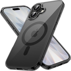 image:imageJETech Magnetic Case for iPhone 17 Clear  Compatible with MagSafe Shockproof Phone Bumper Cover Scratch Resistant Clear BackBlack
