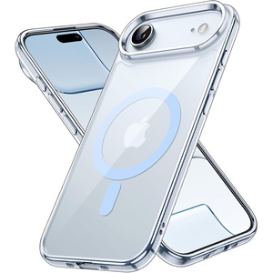 image:imageJETech Magnetic Case for iPhone 17 Clear  Compatible with MagSafe Shockproof Phone Bumper Cover Scratch Resistant Clear BackBlue