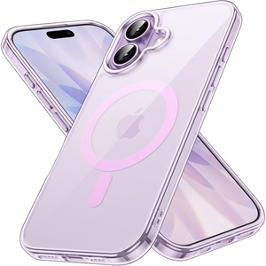 image:imageJETech Magnetic Case for iPhone 17 Clear  Compatible with MagSafe Shockproof Phone Bumper Cover Scratch Resistant Clear BackPurple