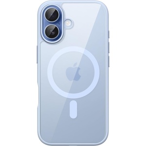 image:imageJETech Magnetic Case for iPhone 17 Pro Max Orange  Compatible with MagSafe Solid Color Matte TPU Frame Clear Back Shockproof BumperMist Blue