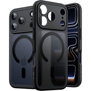 image:imageJETech Magnetic Matte Case for iPhone 17 Pro Dark Blue  Compatible with MagSafe Camera Lens Protection Translucent Back Slim Minimalist Shockproof Phone CoverBlack