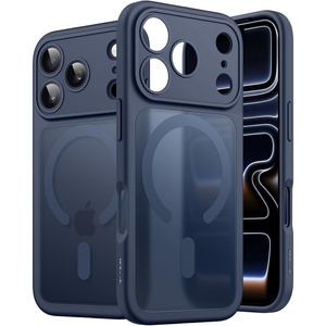 image:imageJETech Magnetic Matte Case for iPhone 17 Pro Dark Blue  Compatible with MagSafe Camera Lens Protection Translucent Back Slim Minimalist Shockproof Phone CoverDark Blue