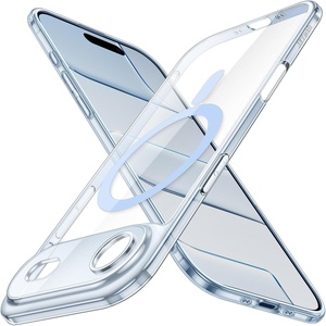 image:imageJETech Magnetic Slim Case for iPhone 17 Pro Max Clear  Compatible with MagSafe Camera Lens Protection UltraThin Lightweight Design Clear Back Minimalist StyleSky Blue