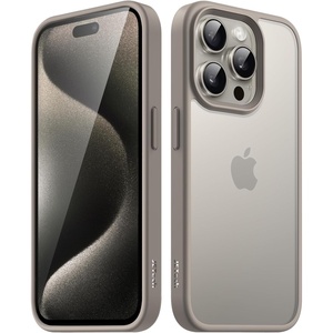 image:imageJETech Matte Case for iPhone 15 Black  MilitaryGrade Protection Frosted Matte Back AntiFingerprint Finish Shockproof DesignNatural Titanium