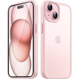 image:imageJETech Matte Case for iPhone 15 Black  MilitaryGrade Protection Frosted Matte Back AntiFingerprint Finish Shockproof DesignPink