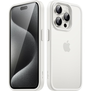 image:imageJETech Matte Case for iPhone 15 Black  MilitaryGrade Protection Frosted Matte Back AntiFingerprint Finish Shockproof DesignWhite