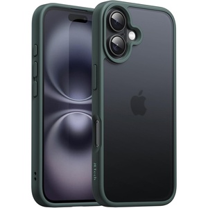 image:imageJETech Matte Case for iPhone 16 Black  MilitaryGrade Protection Frosted Matte Back AntiFingerprint Finish Shockproof DesignDark Green