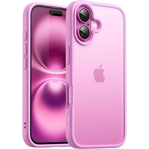 image:imageJETech Matte Case for iPhone 16 Black  MilitaryGrade Protection Frosted Matte Back AntiFingerprint Finish Shockproof DesignPink