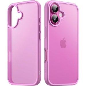 image:imageJETech Matte Case for iPhone 16 Black  MilitaryGrade Protection Frosted Matte Back AntiFingerprint Finish Shockproof DesignPink Back