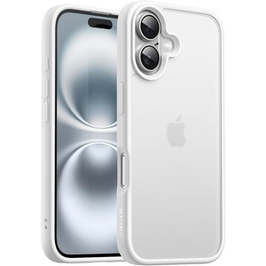 image:imageJETech Matte Case for iPhone 16 Black  MilitaryGrade Protection Frosted Matte Back AntiFingerprint Finish Shockproof DesignWhite