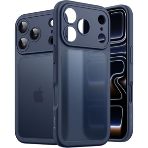 image:imageJETech Matte Case for iPhone 17 Pro Dark Blue  Camera Lens Protection Shockproof Military Grade Drop Protection Frosted Translucent Back Minimalist Phone CoverDark Blue