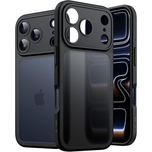 image:imageJETech Matte Case for iPhone 17 Pro Dark Blue  Camera Lens Protection Shockproof Military Grade Drop Protection Frosted Translucent Back Minimalist Phone CoverBlack