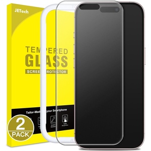 image:imageJETech Matte Screen Protector for iPhone 17 Pro Max 2Pack  AntiGlare 9H Tempered Glass AntiFingerprint Smooth Touch Easy Installation CaseFriendlyiPhone 15