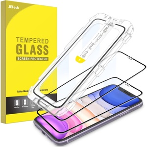 image:imageJETech One Touch Screen Protector for iPhone 17e16e14 2Pack  Auto Alignment Installation HD Clear Full Coverage Tempered Glass BubbleFree ApplicationiPhone 11XR